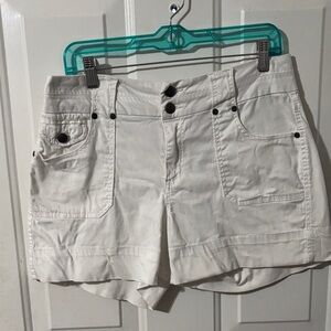 Women's White Cargo Shorts